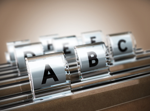 Alpahbetical file drawer